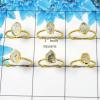 Herkimar Diamond Rough Ring A - SCK999 Solid 925 Sterling Silver With Gold Plating Ring Lot